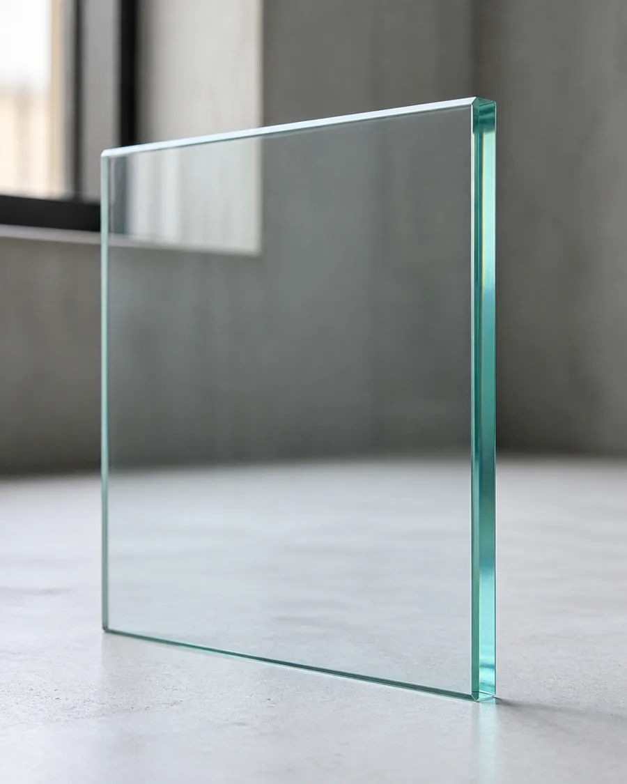 Close view of architectural safety glass panels